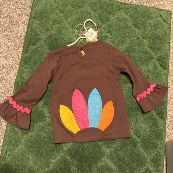 Mud Pie adorable Thanksgiving Turkey Top! Size 24 months - Picture 2 of 6
